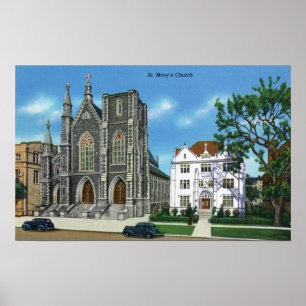 New Haven, CTExterior View of St. Mary's Poster