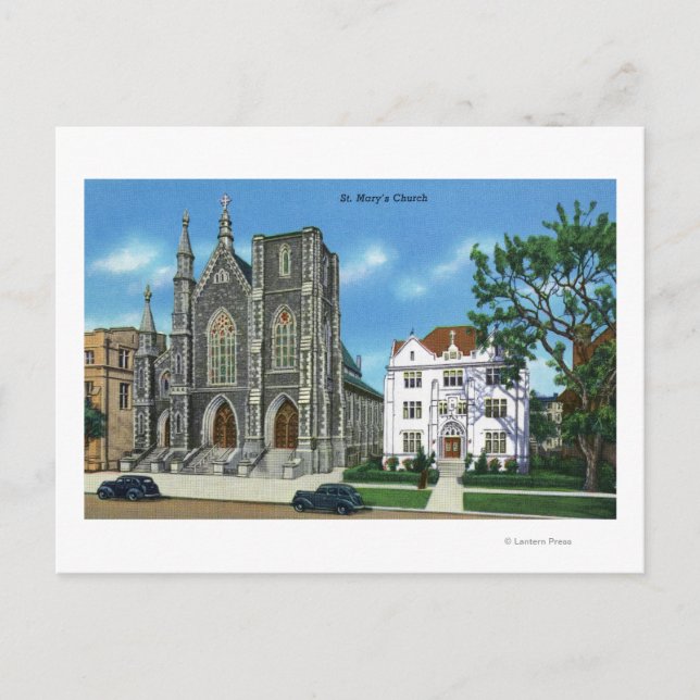 New Haven, CTExterior View of St. Mary's Postkarte (Vorderseite)