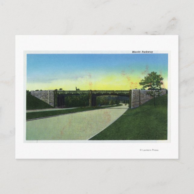 New Haven, CTView von Merritt Parkway Postkarte (Vorderseite)