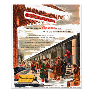 New-Haven Eisenbahn-Weihnachten 1947 Fotodruck