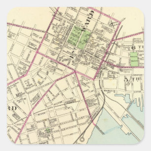 New Haven Map Quadratischer Aufkleber