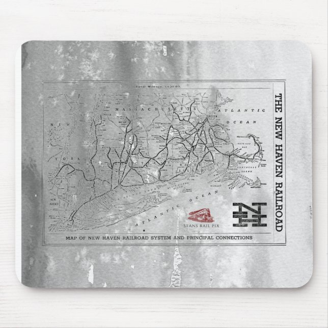 New Haven Railroad 1956 Karte Mousepad (Vorne)