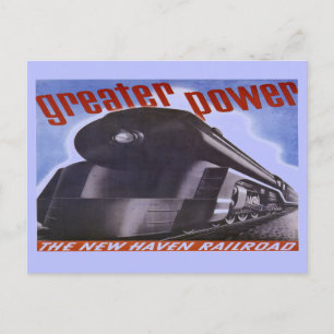 New Haven Railroad Greater Power 1938 Postkarte