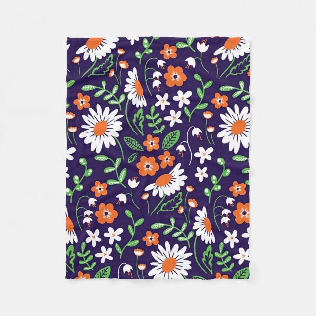 New Home Gift Simple Flowers Fleecedecke (Vorderseite)