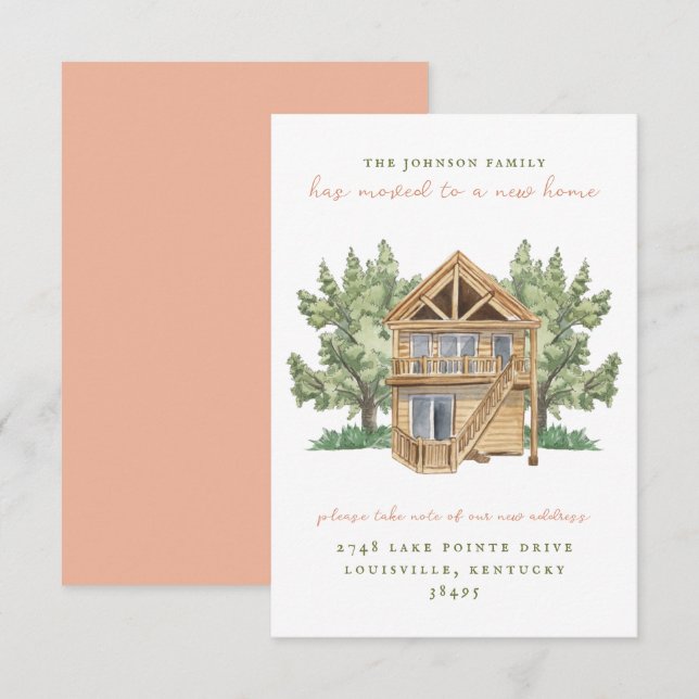 New Home Moving Announcement Einladung (Vorne/Hinten)