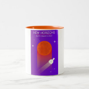 New Horizons Pluto Grand Flypast Weltraumkunst. Zweifarbige Tasse