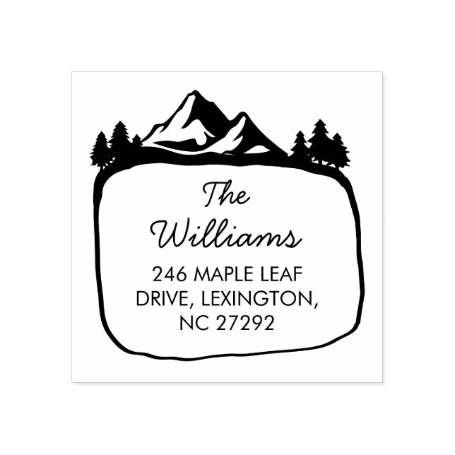 New House Address Announcement Outdoor Mountain  Gummistempel (Prägung)