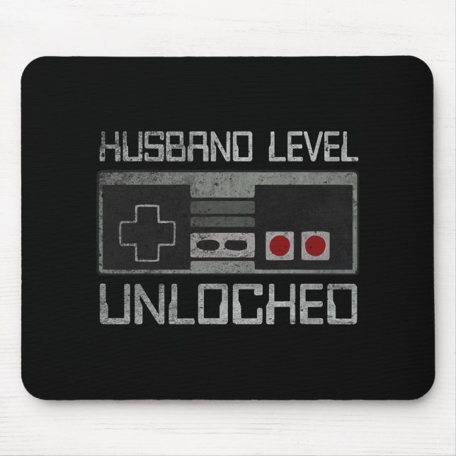 New Husband Level Unlocked Just Married Gamer Bach Mousepad (Vorne)