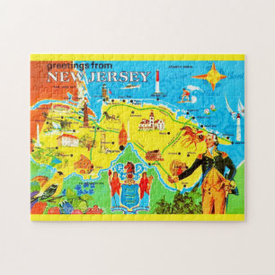 New Jersey 11x14l Landkarte Postkarte