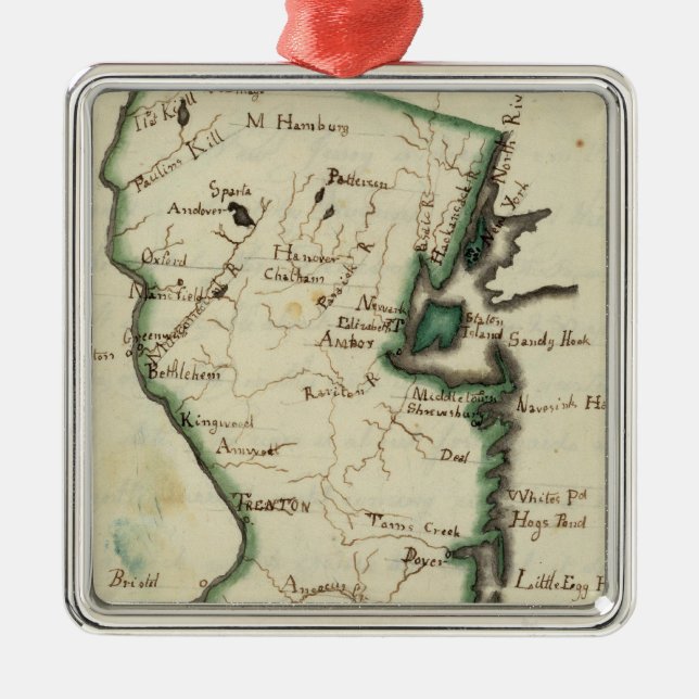 New Jersey 5 Silbernes Ornament (Vorne)