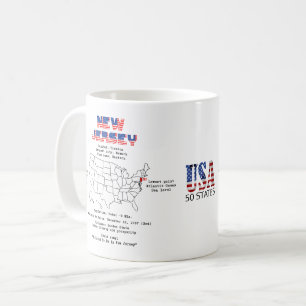 New-Jersey amerikanischer Staat auf einer Karte Kaffeetasse