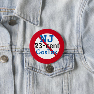 New Jersey Anti 23 Cent Gas Tax 3" Button