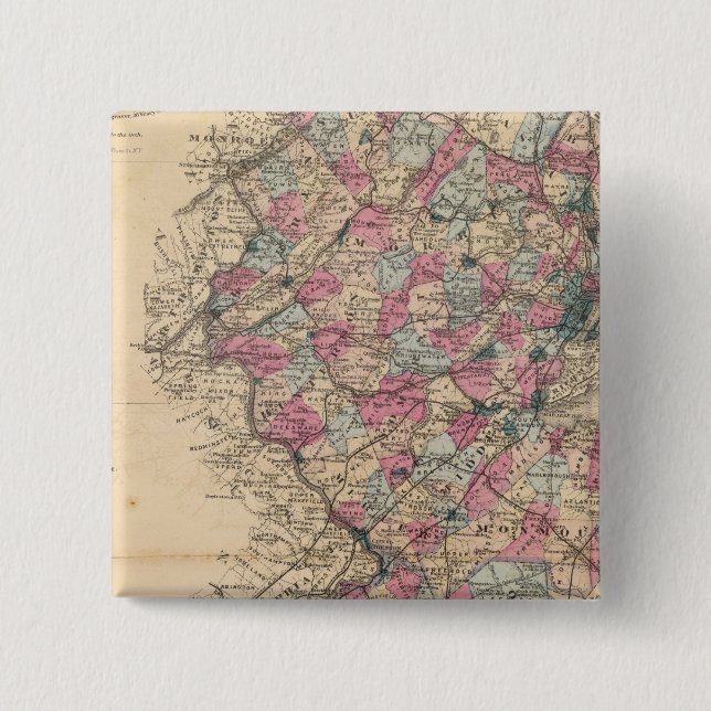 New Jersey Atlas Karte Button (Vorderseite)