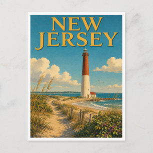 New Jersey Barnegat Leuchtturm GeoSaga Postkarte
