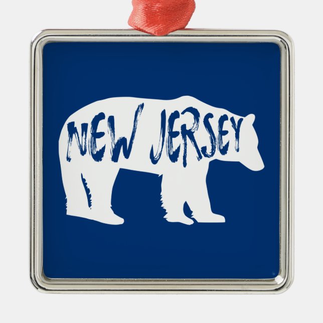 New Jersey Bear Ornament Aus Metall (Vorne)