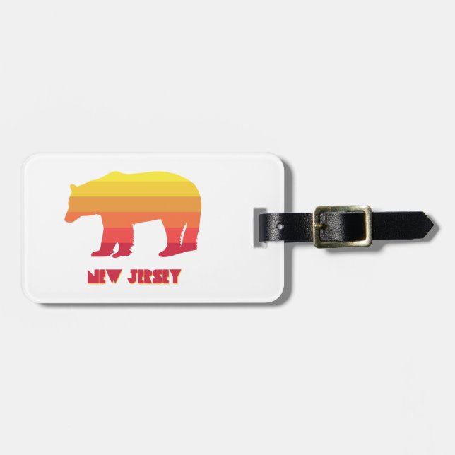 New Jersey Bear Rainbow Gepäckanhänger (Vorderseite horizontal)