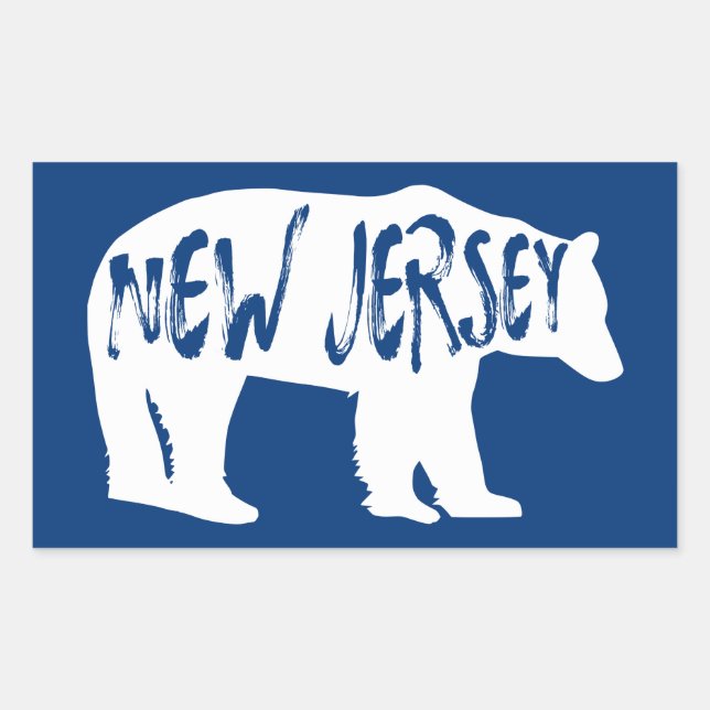 New Jersey Bear Rechteckiger Aufkleber (Vorderseite)