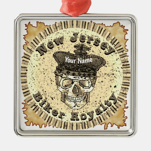 New Jersey Biker  Ornament Aus Metall (Vorne)