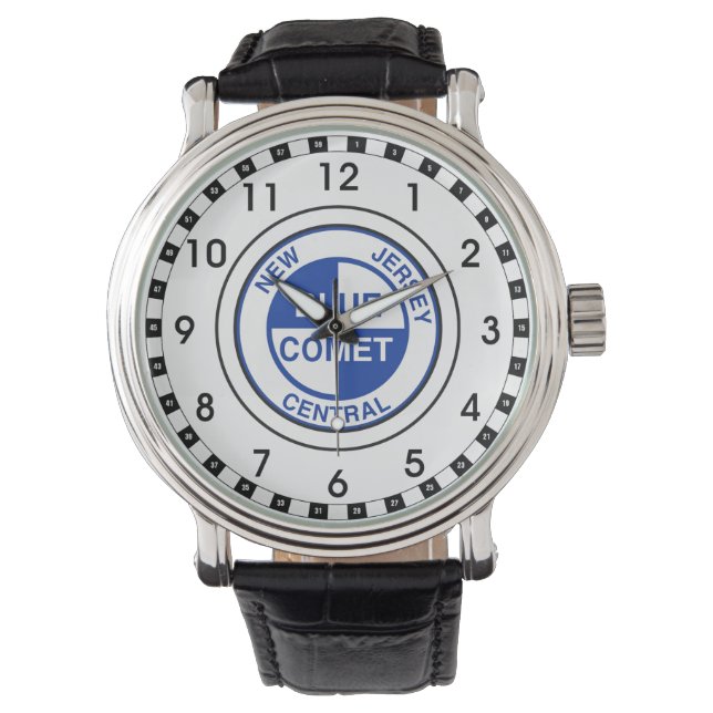 New Jersey Central Blue Comet Train Logo Armbanduhr (Vorderseite)