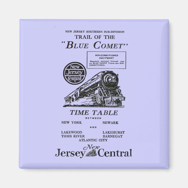 New Jersey Central Blue Comet Train Magnet (Vorne)