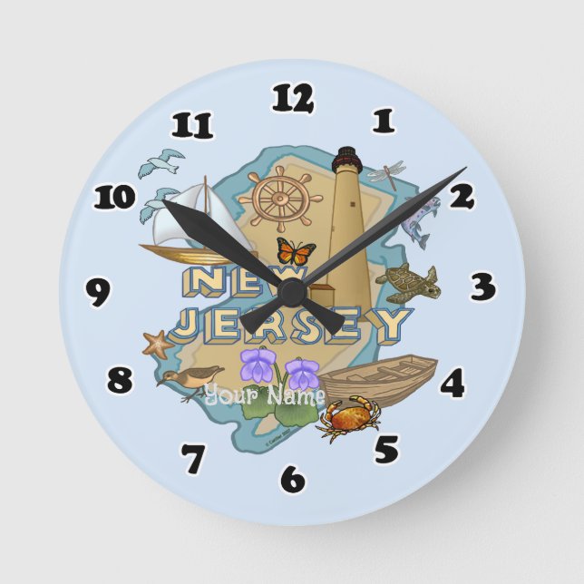 New Jersey Clock Runde Wanduhr (Vorderseite)