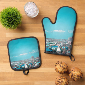 New Jersey Coastal Beach Art Ofenhandschuh & Topflappen-Set