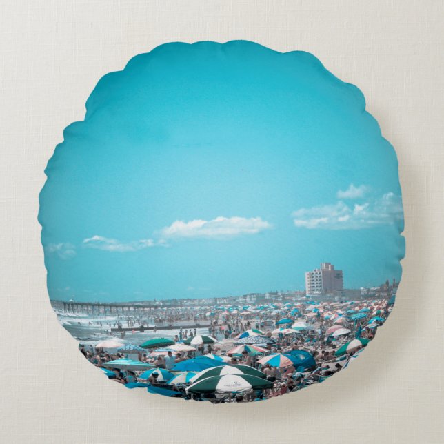 New Jersey Coastal Beach Art Rundes Kissen (Vorderseite)
