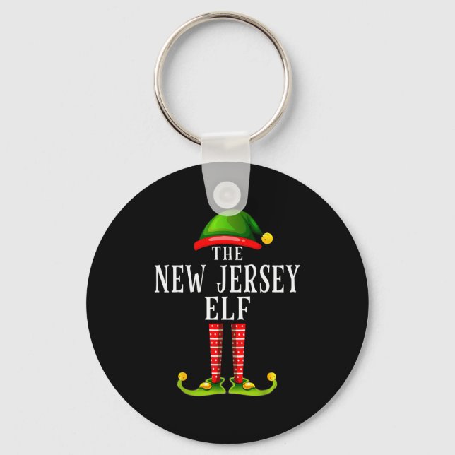 New Jersey Elf Christmas Matching Family Group Pjs Schlüsselanhänger (Vorderseite)
