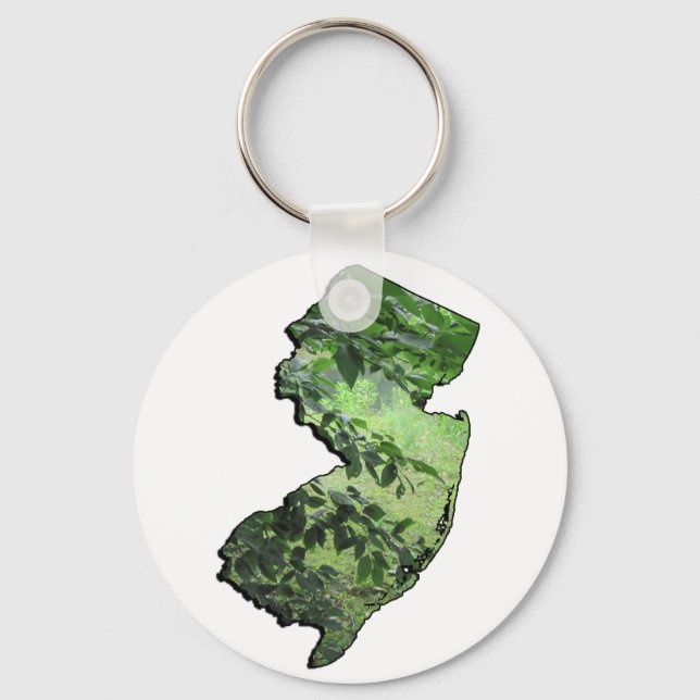 New Jersey Forest Staat Kontur Schlüsselanhänger (Vorderseite)