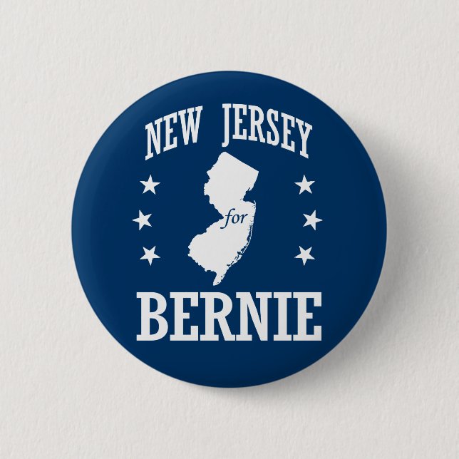 NEW JERSEY FÜR BERNIE SANDERS BUTTON (Vorderseite)