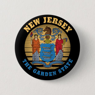 NEW JERSEY GARDEN STAAT FLAG BUTTON