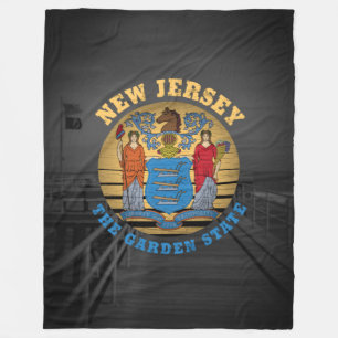 NEW JERSEY GARDEN STAAT FLAG FLEECEDECKE