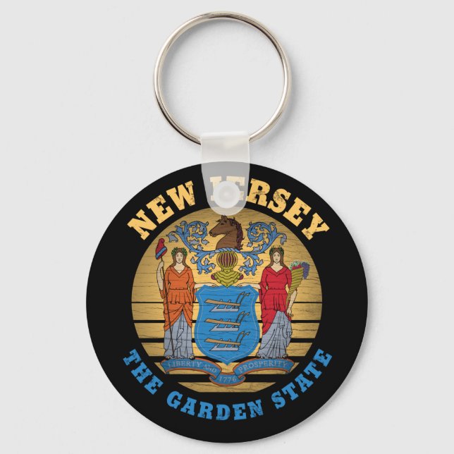 NEW JERSEY GARDEN STAAT FLAG SCHLÜSSELANHÄNGER (Vorderseite)