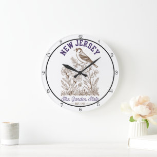 New Jersey Garden State Vogel Große Wanduhr