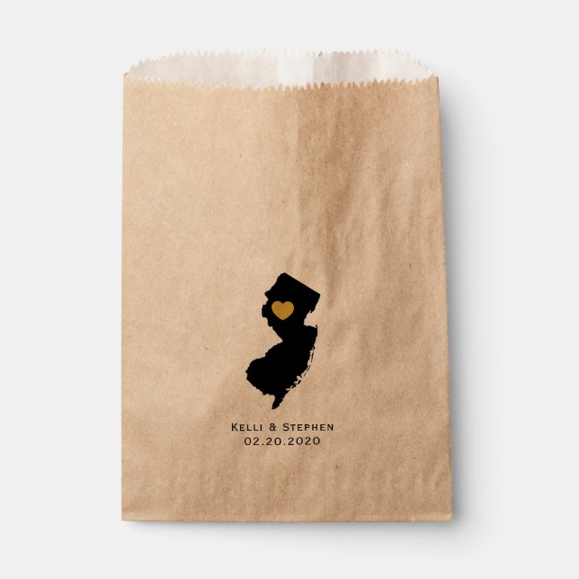 New Jersey Gastgeschenk Hochzeit Leckerei Sacks, G Geschenktütchen (Vorderseite)
