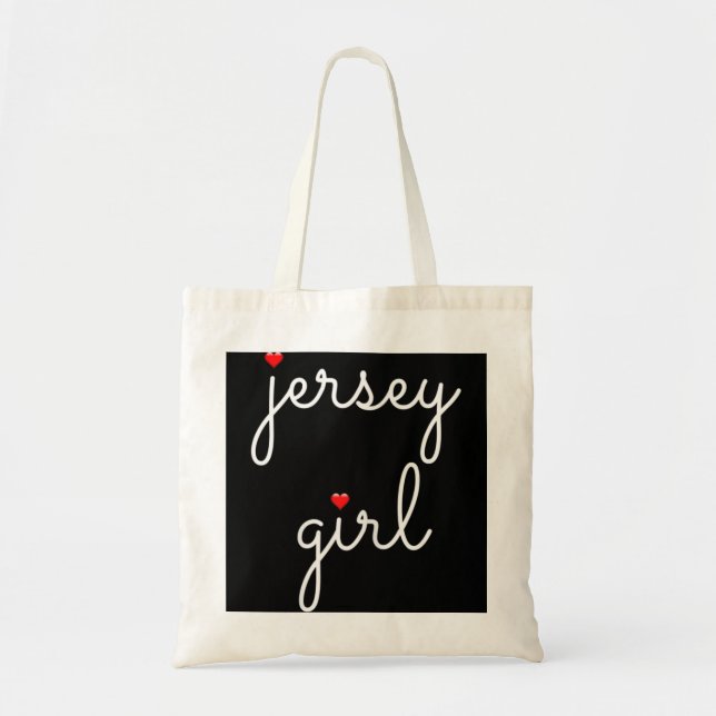 New Jersey Girl on Shore Garden Staat Beach Tragetasche (Vorne)