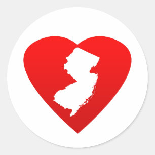 New Jersey Heart Runder Aufkleber