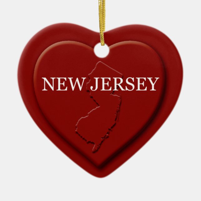New Jersey Herz Karte Weihnachtsschmuck (Vorne)