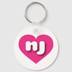 New Jersey Hot Pink heart - I Liebe nj Schlüsselanhänger