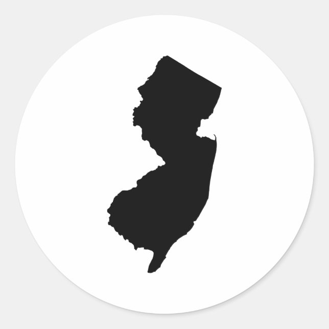 New Jersey in Black and White Runder Aufkleber (Vorderseite)