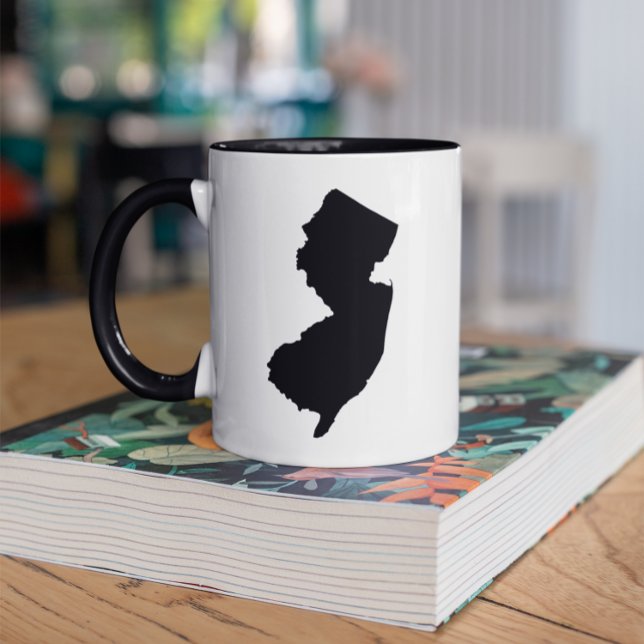 New Jersey in Black and White Tasse (Add text to create your own souvenir coffee cup.)