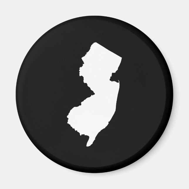 New Jersey in Weiß und Schwarz Magnet (Vorne)