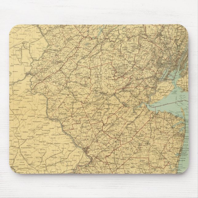New Jersey Karte Mousepad (Vorne)