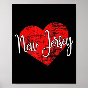 New Jersey Liebe cool Grunge Herz Spaß New Jersey Poster