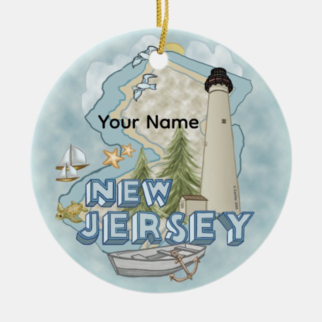 New Jersey Lighthouse Keramik Ornament (Vorne)