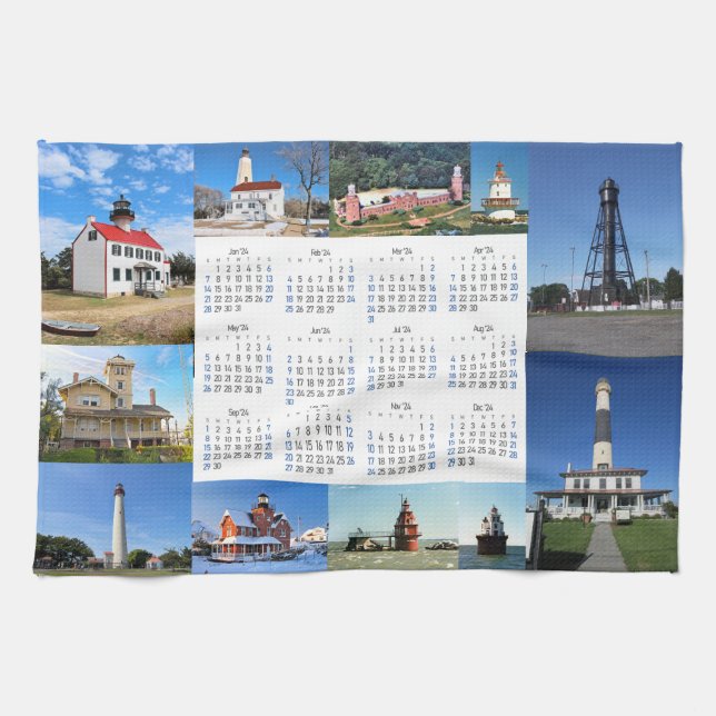 New Jersey Lighthouses Teetuch Geschirrtuch (Horizontal)