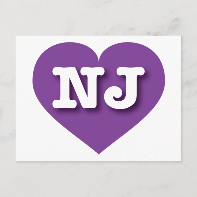New Jersey Lila Heart - I Liebe NJ Postkarte (Vorderseite)