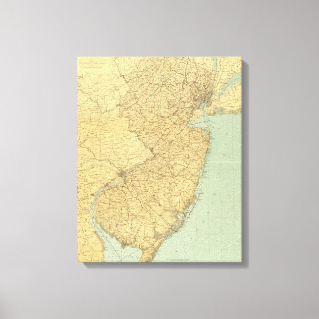 New Jersey Map Leinwanddruck (Vorderseite)