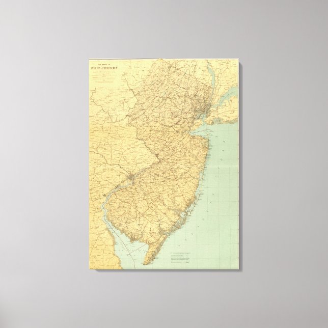 New Jersey Map Leinwanddruck (Vorderseite)