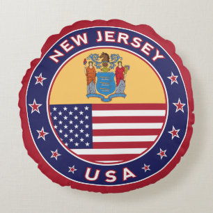 New Jersey, New Jersey-Aufkleber, Handy-Gehäuse, T Rundes Kissen